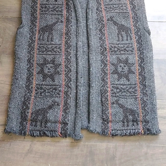 VTG 90S NUSTA 100% WOOL BOHO SUN VEST MADE IN ECUADOR MENS XXL - Picture 2 of 7